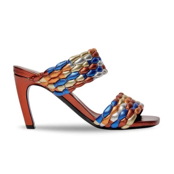 Dries Van Noten WOVEN METALLIC MULES in Rust NWB Size 36/6